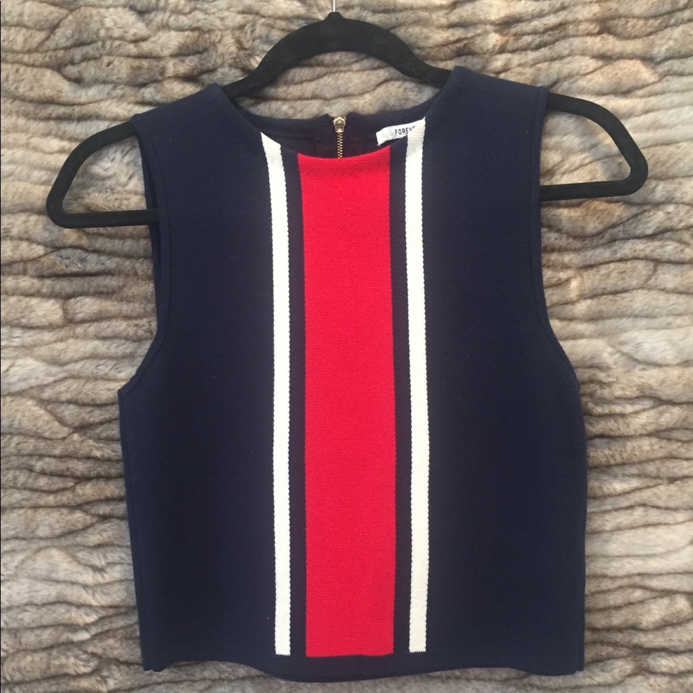 Crop top, gold zipper back